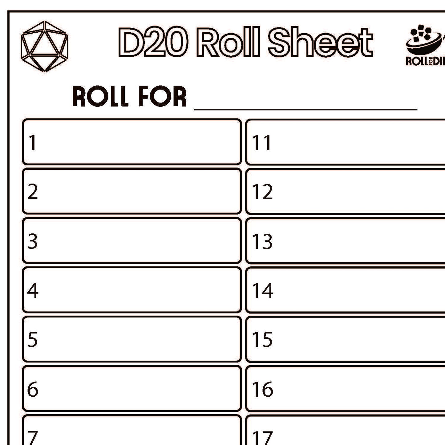 Free Download: Roll Sheets