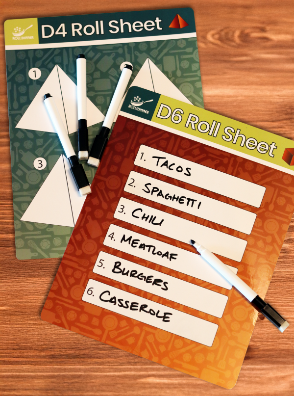 Filled out D6 roll sheet