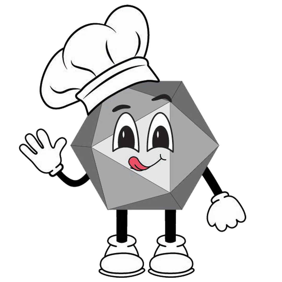 Chef Dicey - Roll for Dinner Mascot